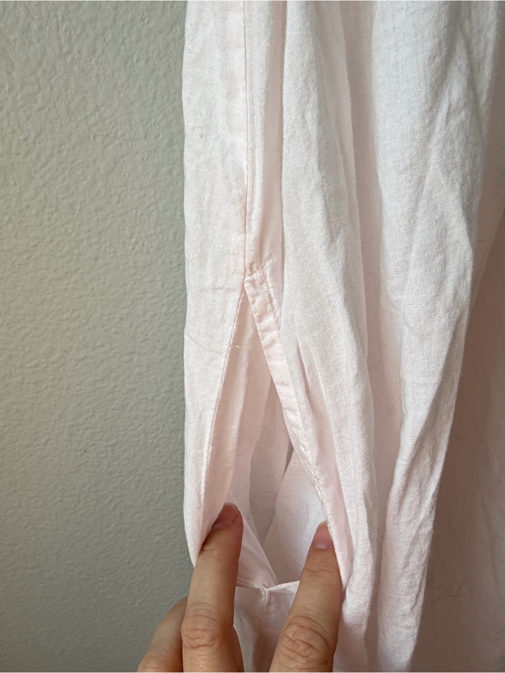 Vintage Pale Pink Embroidered Cotton Chemise Nightgown Sz Medium Cotton Tradwife - Picture 4 of 6